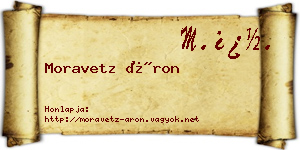 Moravetz Áron névjegykártya